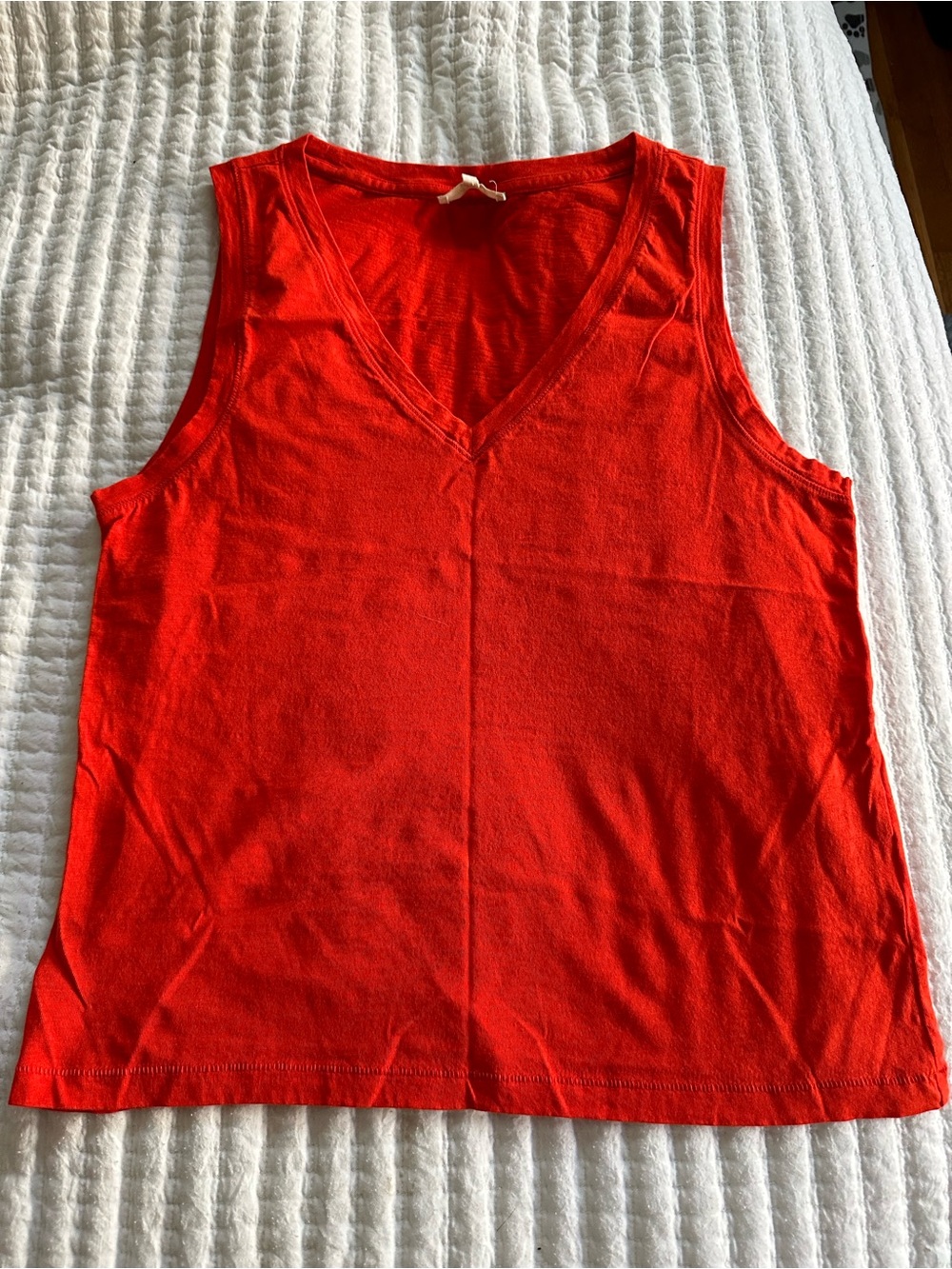 Madewell Red V-Neck Sleeveless Tank